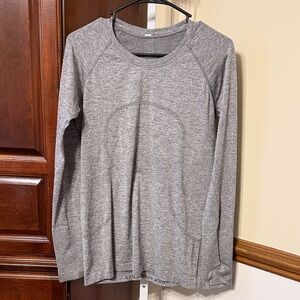 Lululemon Swiftly Tech Long Sleeve Tee Sz 10 Slate Grey White